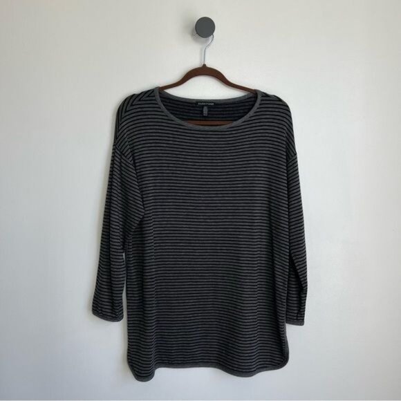 EILEEN FISHER Boat-neck Striped Top - XS - Picture 2 of 8